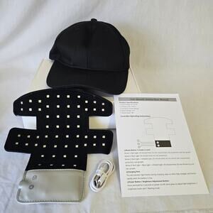 Red Light THerapy Cap Hat Unisex OS Black NIB